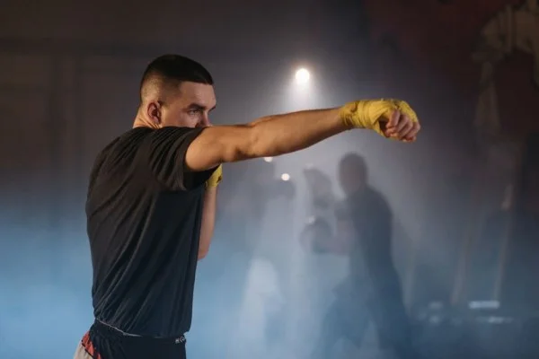 boxer throwing punch
